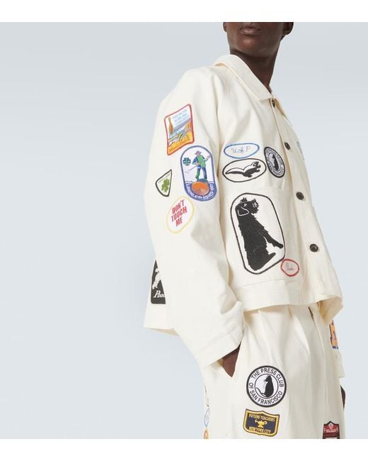 Bode White Cambridge Patch-Applique Cotton Canvas Jacket for men