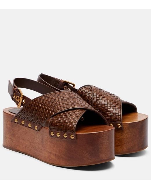 Farm Rio Brown 75 Leather Platform Sandals