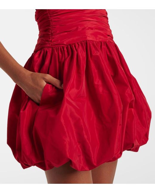 Staud Red Loren Ruched Minidress
