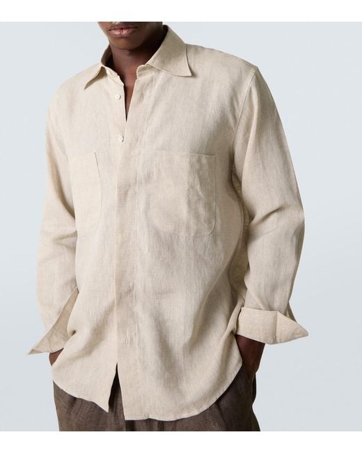 Saman Amel Natural Linen Shirt for men
