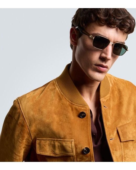 Cartier Blue Premiere De Cartier Rectangular Sunglasses for men