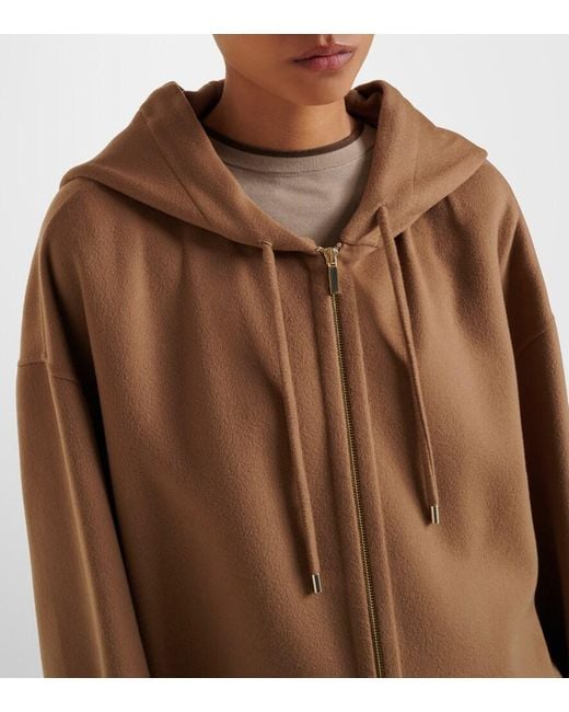 Max Mara Brown Hooded Virgin Wool Jacket