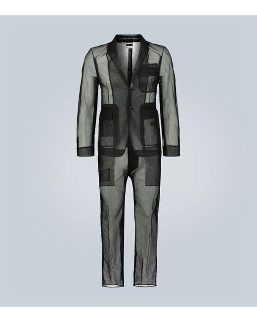 Thom Browne Black Exclusive To Mytheresa - Single-breasted Tulle Suit for men