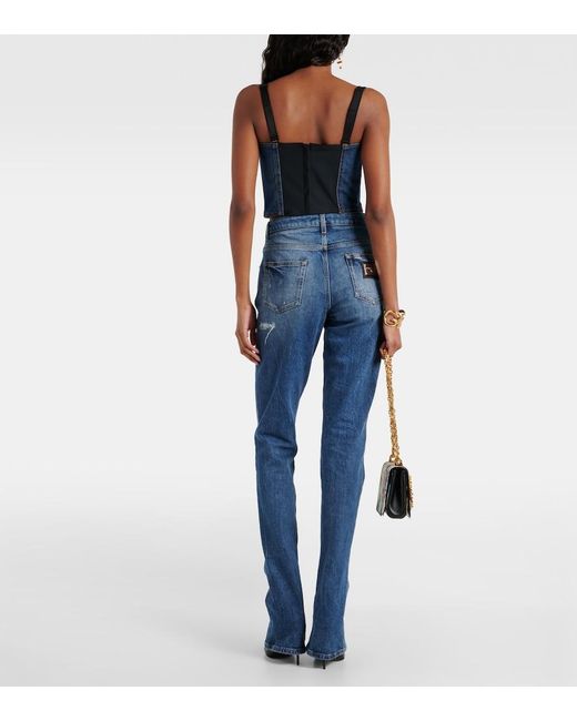 Dolce & Gabbana Blue High-Rise Flared Jeans