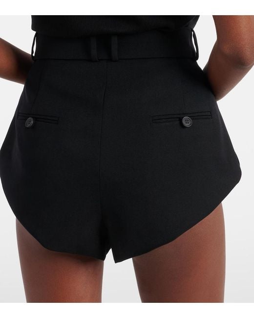 Magda Butrym Black Belted Wool Shorts