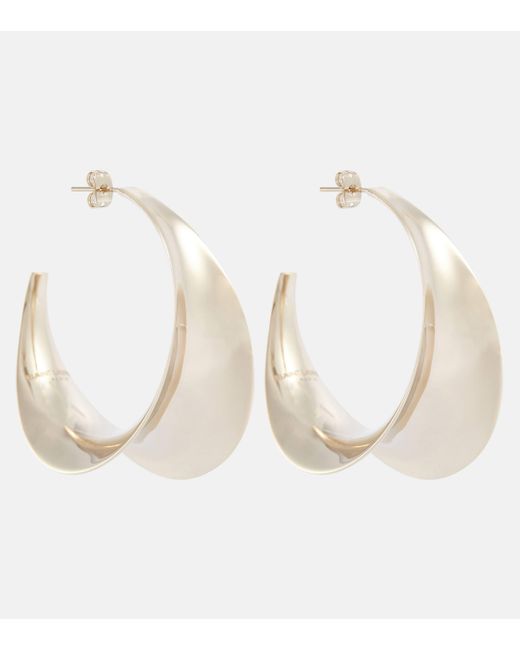 Saint Laurent White Hoop Earrings