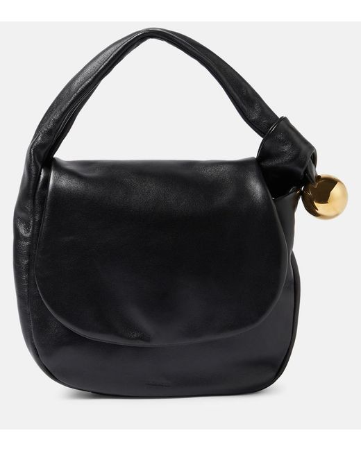 Jil Sander Black Sphere Medium Leather Shoulder Bag