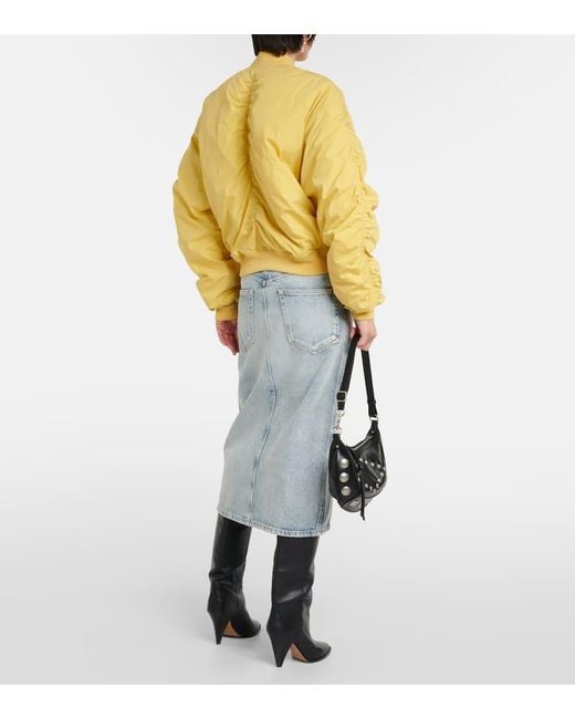 Isabel Marant Yellow Bessime Cotton-Blend Bomber Jacket