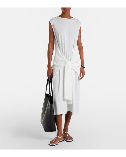 Totême White Leather Thong Sandals