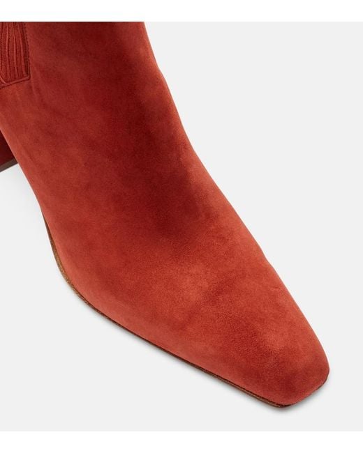 Gabriela Hearst Red Ankle Boots Luke Aus Veloursleder
