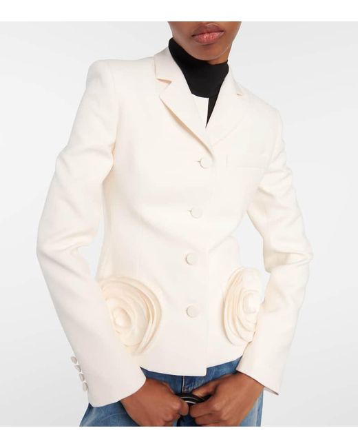 Blazer de Crepe Couture con apliques Valentino de color White