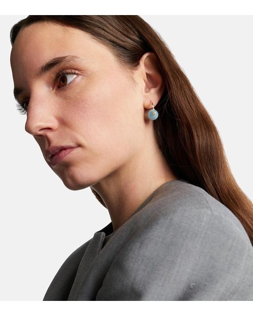 Sydney Evan Blue 14Kt Earrings With Diamonds And Aquamarines