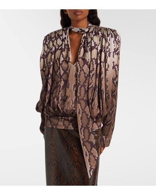 Stella McCartney Brown Snake-Effect Top