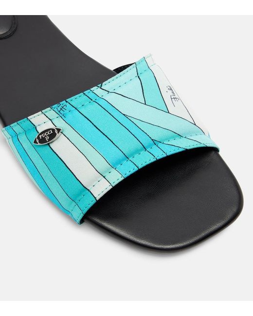 Emilio Pucci Blue Yummy Iride Slides