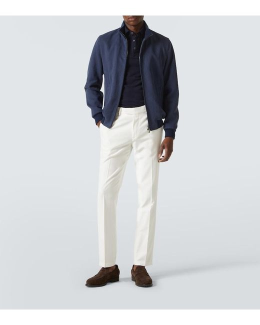 Thom Sweeney Blue Linen Blouson for men
