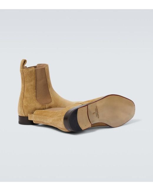 Manolo Blahnik Natural Delsa Suede Chelsea Boots for men