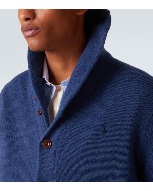 Polo Ralph Lauren Blue Wool And Cashmere Cardigan for men