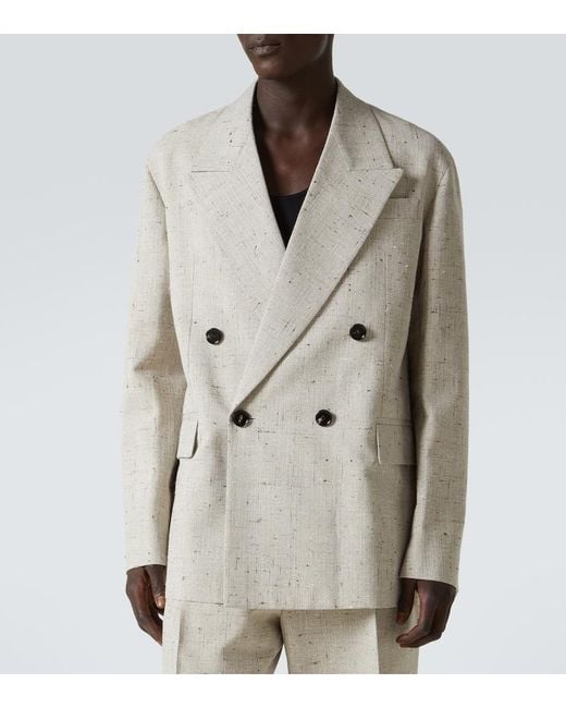 Bottega Veneta Gray Double-Breasted Blazer for men