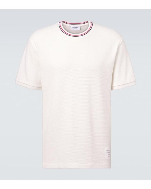 Thom Browne White Cotton Jersey T-Shirt for men