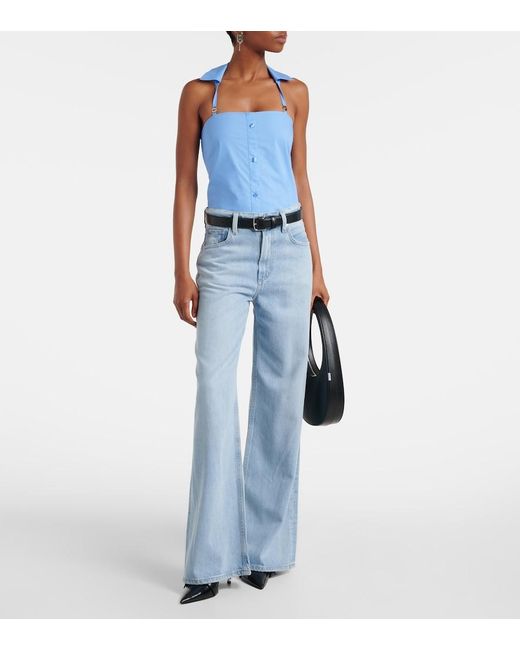 Coperni Blue Halterneck Cotton Top