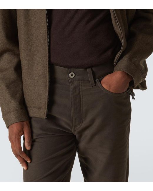 Zegna Gray Roccia Cotton And Cashmere Straight Pants for men