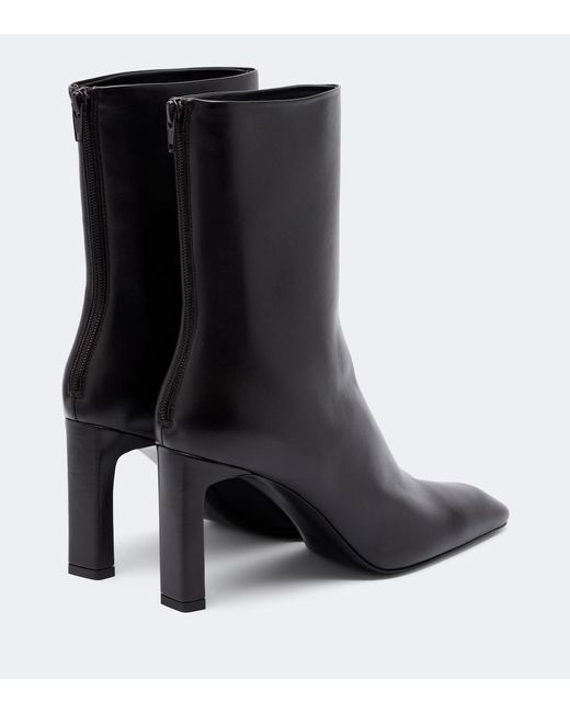 Totême Black Leather Ankle Boots
