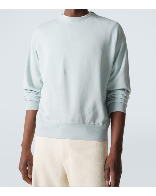 Auralee Sweatshirt Aus Baumwolle, Wolle Und Seide in Blue für Herren