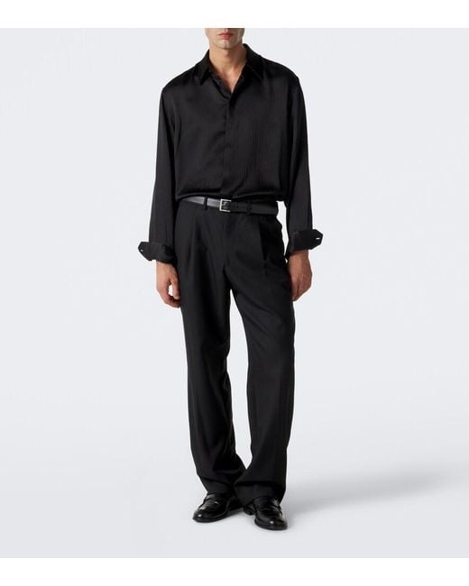 Giorgio Armani Blue Silk Shirt for men