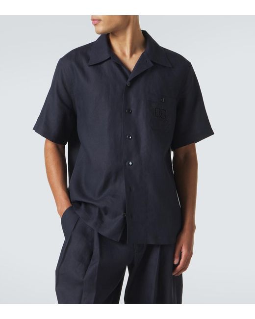 Dolce & Gabbana Blue Linen Shirt for men