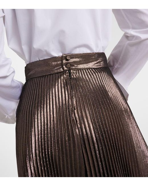 Pantalones anchos de lame de mezcla de seda Max Mara de color Black