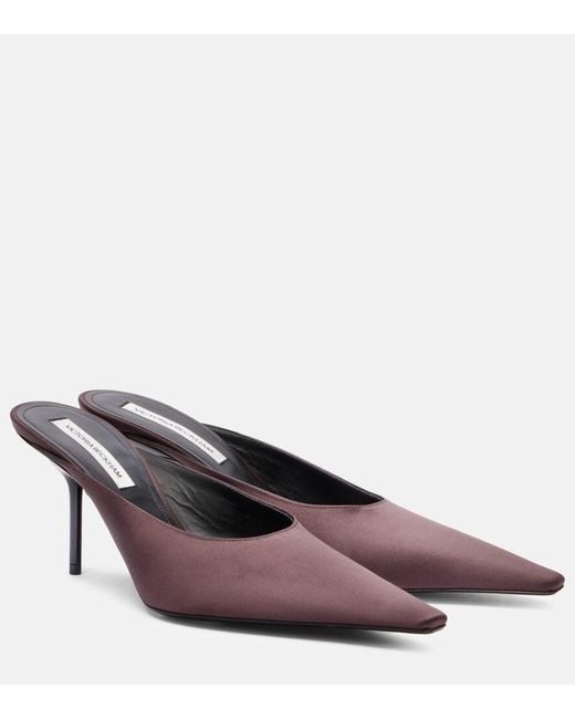 Victoria Beckham Purple Mules Aus Satin