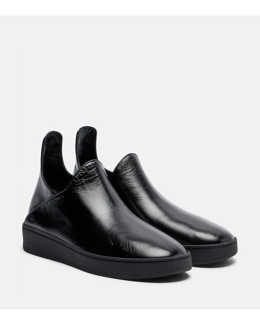 Phoebe Philo Black Slip-Ons Aus Leder