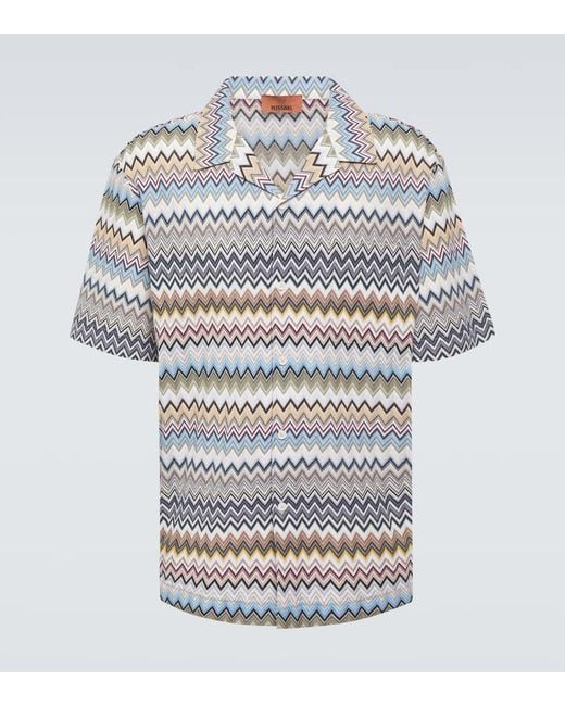 Camisa bowling de algodon Missoni de hombre de color White
