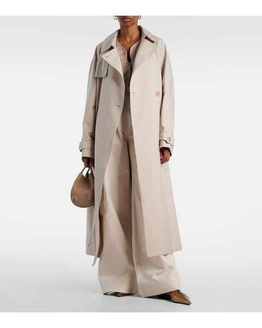 Max Mara Natural Trenchcoat Strench Aus Twill