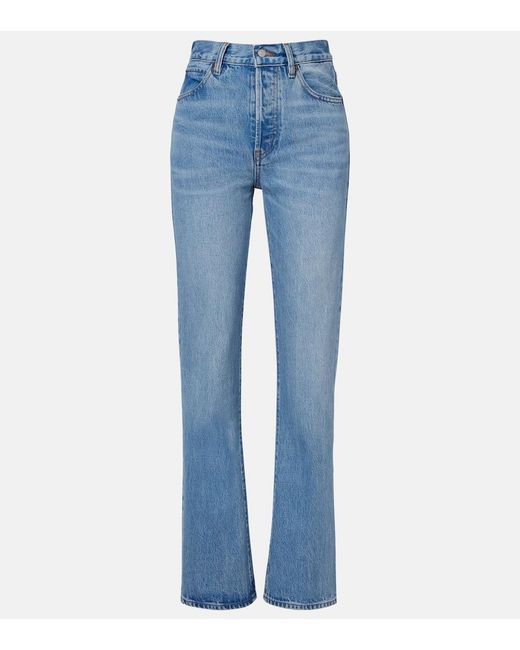 FRAME Blue The Vertical Straight Jeans
