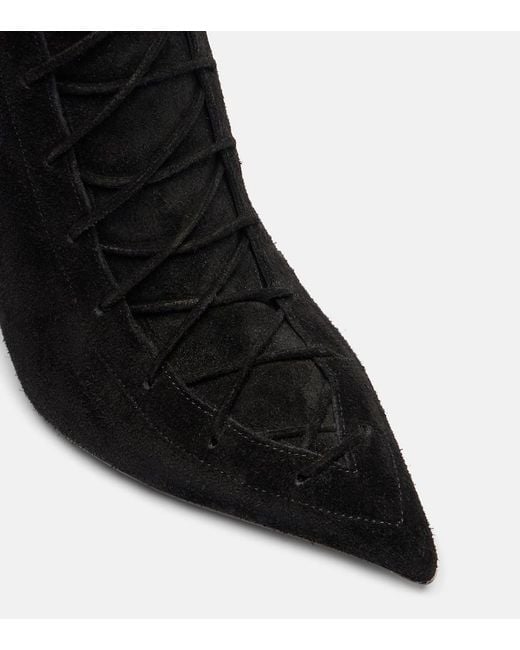 Paris Texas Black Nina 105 Suede Lace-Up Boots