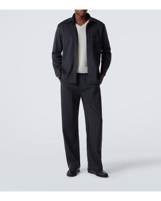 Saman Amel Black Cashmere Overshirt for men