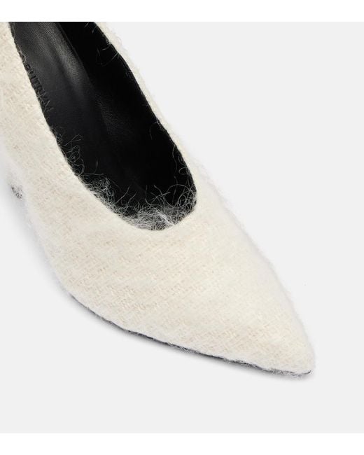 Magda Butrym White Leather-Trimmed Pumps