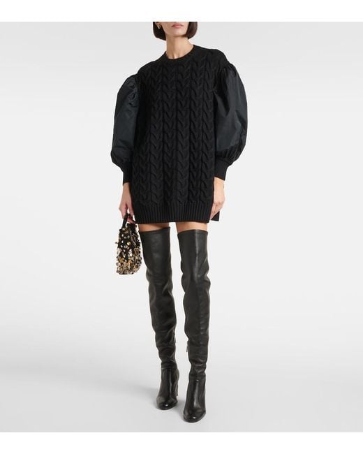 Max Mara Black Ancella Knitted Wool Minidress