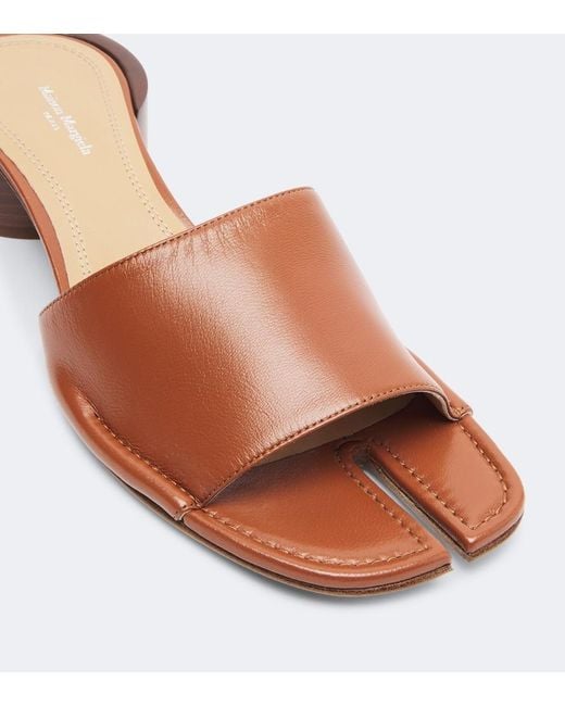 Maison Margiela Brown Tabi Leather Mules