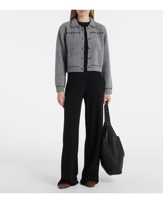 Jardin Des Orangers Gray Wool And Cashmere-Blend Cardigan