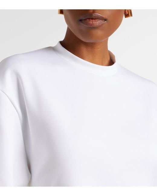 Wardrobe NYC White Open-Back Cotton-Blend Jersey Minidress