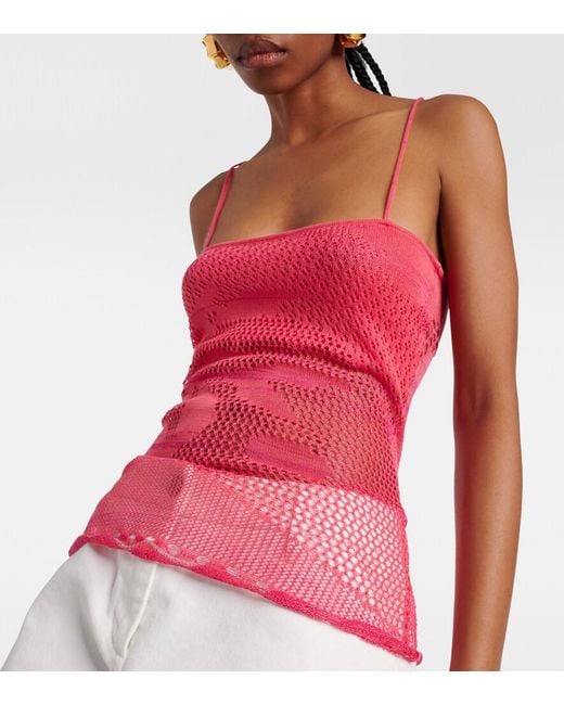 Roberta Einer Pink Alba Knitted Cotton Top