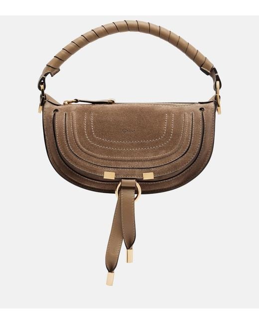 Chloé Brown Marcie Mini Suede Shoulder Bag