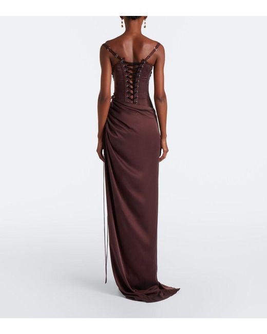 Maria Lucia Hohan Purple Ruched Corset Gown