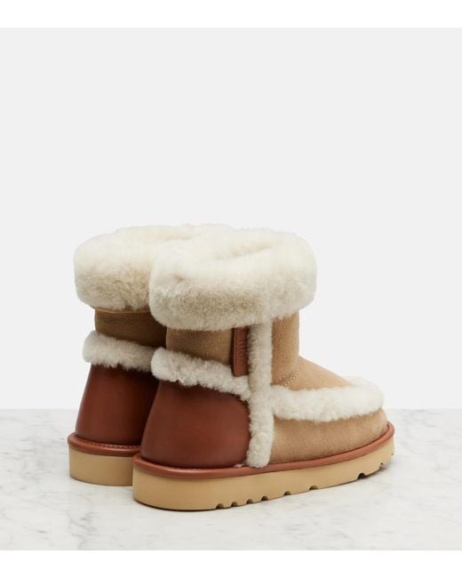 Chloé Natural Dolcie Shearling-Trimmed Ankle Boots