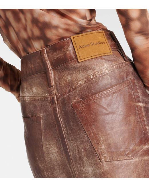 Jupe Ilisa imprimee en jean Acne en coloris Brown