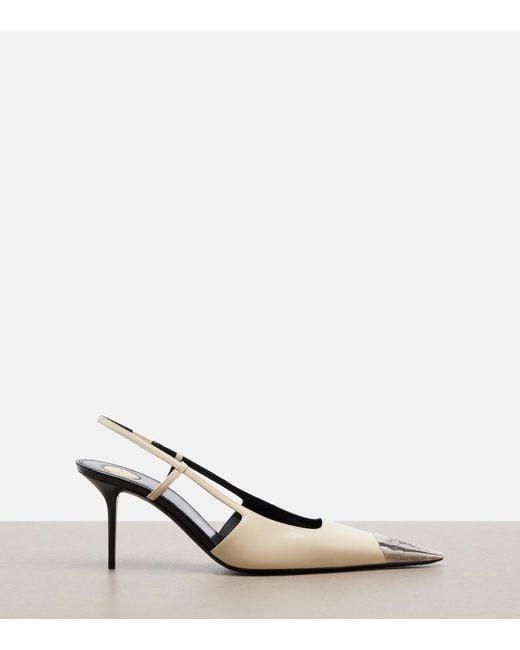 Saint Laurent Metallic Jeanne Leather Slingback Pumps