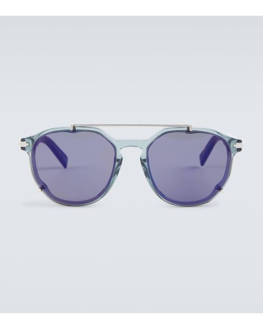 Dior Blue Diorblacksuit Ri Round Sunglasses for men