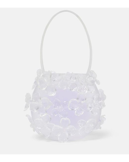 SUSAN FANG White Floral-Applique Tpu Shoulder Bag